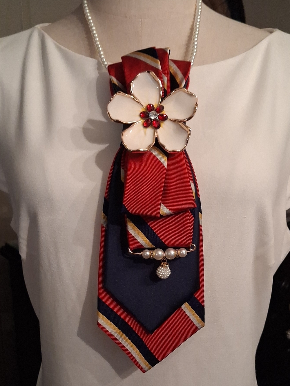 Lauren Ralph Lauren Upcycled Necktie Necklace